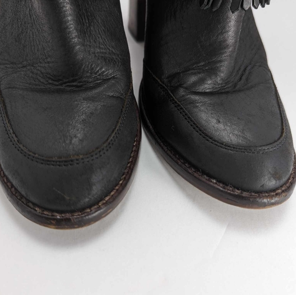 Madewell Adi Fringe Leather Ankle Booties, Women's 7.5, Black - Picture 3 of 7